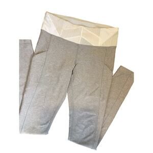 Lululemon Speed Up Tight Heather Gray Leggings Back Zipper Geometric Waist 6